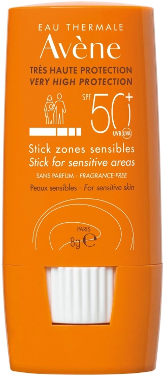 Avene Слънцезащитен стик за чувствителни зони SPF50+ х8 г.