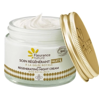 Fleurance Nature Анти-Ейдж регенериращ нощен крем за лице с пчелно млечице Био, 50 ml