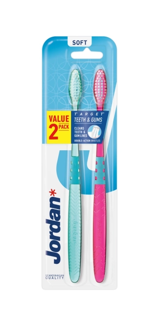 Jordan Target Teeth and Gums SOFT Четка за чувствителни венци и зъби 2 броя в опаковка