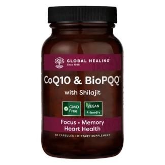Global Healing Антиоксидант за сърдечното и неврологичното здраве - Kоензим Q10 + Био Пиролохинолин хинон &amp; Шилажит, 60 капсули