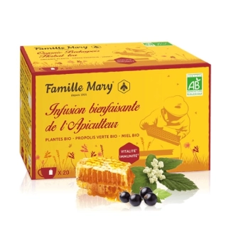 Famille Mary Infusion bienfaisante de l’Apiculteur/ Билков чай за имунната система със зелен прополис и мед, 20 филтърни пакетчета