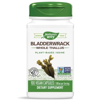 Nature’s Way Кафяви водорасли / Фукус – за щитовидната жлеза - Хипотиреоидизъм и наднормено тегло, 580 mg, 100 капсули