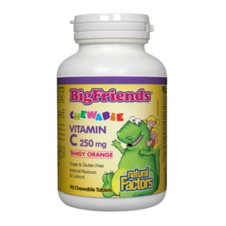 Natural Factors Vitamin C BigFriends®/ Витамин С за деца 250 mg х 90 дъвчащи таблетки с вкус на портокал