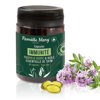 Famille Mary Комплекс за силен имунитет Immunité (зелен прополис, етеричното масло от мащерка и витамин D3), 60 капсули