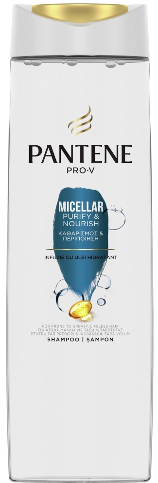 Pantene Micellar Purify &amp; Nourish Мицеларен шампоан за коса 400 мл