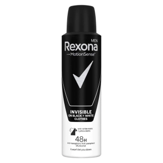 Rexona Men Invisible on Black + White Clothes Дезодорант против изпотяване за мъже 150 мл