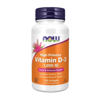 NOW Vitamin D-3 1000 IU 180 софтгел капсули
