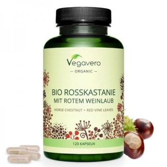 Vegavero За добро кръвообращение - Див кестен и червени лозови листа, 120 капсули
