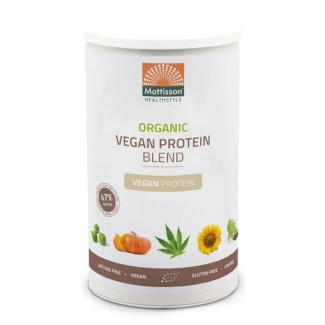 Mattisson Healthstyle Растителен протеин (от грах, ориз, коноп, бадем, тиква, саша инчи и слънчоглед) Био, 400 g прах