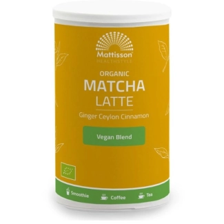 Mattisson Healthstyle Лате с матча, джинджифил и цейлонска канела Био, 140 g прах