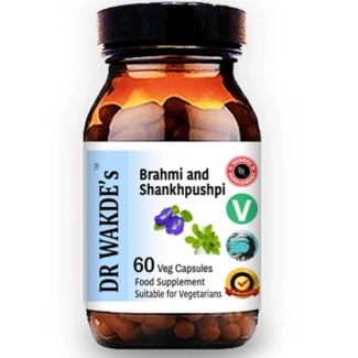 DR WAKDE’s Брахми и Шанкпушпи (Brahmi &amp; Shankhpushpi) - стимулира мозъка и възстановява нервните клетки, 60 капсули