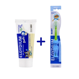 Елгидиум Комплект Бебе Паста за зъби 0-2 години 50 мл + Четка за зъби 0-2 години