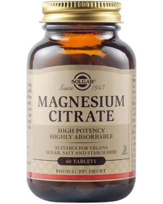 Solgar Magnesium Citrate Магнезиев Цитрат 200 мг 60 таблетки