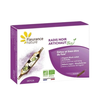 Fleurance Nature В подкрепа на жлъчката и черния дроб - Черна ряпа + Артишок Био, 10 ампули за пиене