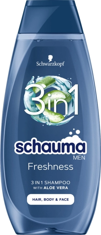 Schauma Men Freshness Шампоан за мъже 3в1 за лице, коса и тяло с алое вера 400 мл