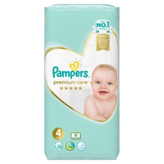 Pampers Premium Care Пелени Размер 4 Maxi 52 броя