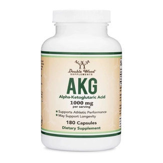 Double Wood AKG (Alpha Ketoglutaric Acid) / Алфа-кетаглутарова киселина, 180 капсули