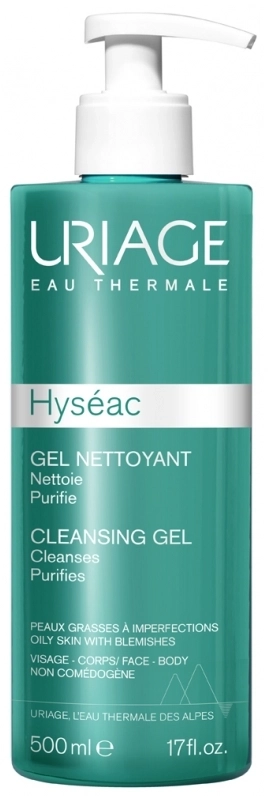 URIAGE Hyseac Почистващ гел за лице и тяло за комбинирана до мазна кожа 500 мл
