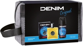 Комплект за мъже Denim Original Афтършейв лосион 100 мл + Дезодорант спрей 150 мл + Чанта