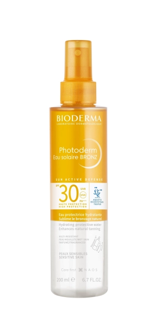Bioderma Photoderm Bronz Хидратираща двуфазна слънцезащитна вода SPF30 200 мл