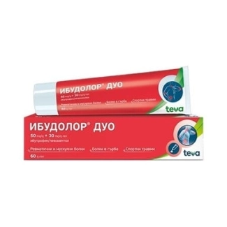 Teva Ибудолор Дуо Гел при ревматични и мускулни болки, болки в гърба, спортни травми, невралгии 60 гр 