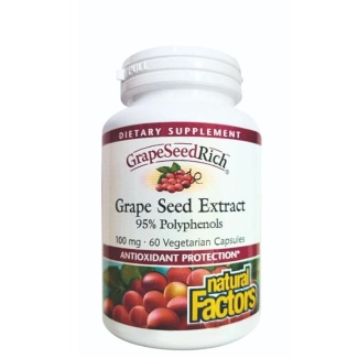 Natural Factors Антиоксидант - Гроздово семе GrapeSeedRich, 100 mg х 60 V капсули