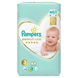 Pampers Premium Care Пелени Размер 3 60 броя