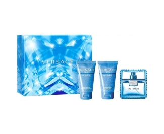 VERSACE EAU FRAICHE КОМПЛЕКТ ТОАЛЕТНА ВОДА 50МЛ + ДУШ ГЕЛ 50МЛ + АФТЪРШЕЙВ 50МЛ ЗА МЪЖЕ