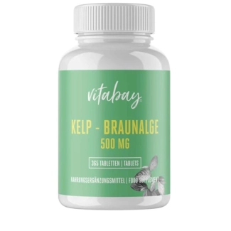 Vitabay Щитовидна жлеза - Келп (кафяви водорасли), 500 mg x 365 таблетки