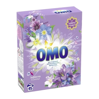 Omo Laundry Detergent Lavender Универсален гранулиран прах за пране, 45 пранета 2.52кг