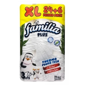 Familia 3-пластова тоалетна хартия без аромат XL 24+6 бр.