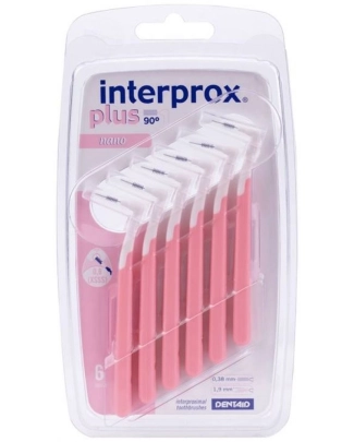 DENTAID интердентални четки за зъби INTERPROX PLUS 2G nano 0.6mm ISO 0 6 бр. блистер