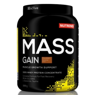Nutrend гейнър за покачване MASS GAIN 1000 грама с вкус на Шоколад и Кокос 