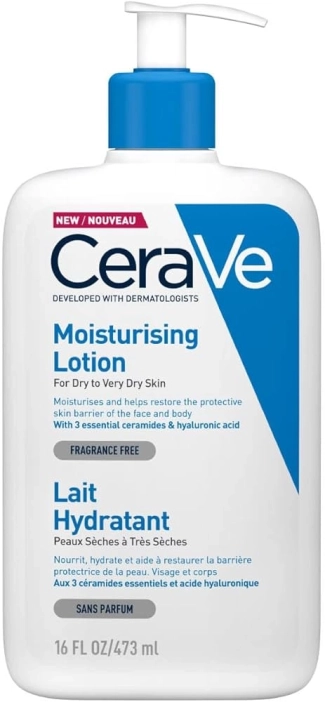 CeraVe Хидратиращ лосион за лице и тяло за суха към много суха кожа 473 мл
