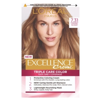 Loreal Paris Excellence Creme Боя за коса, 7.31 Natural Dark Caramel Blonde