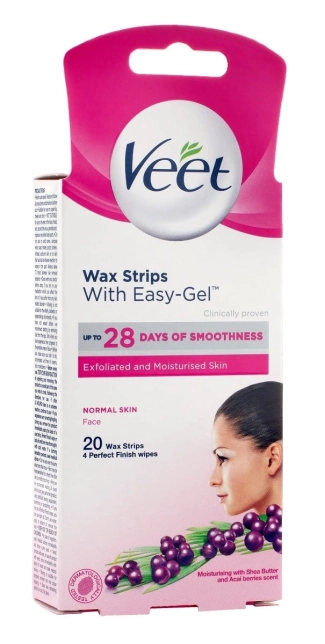 VEET Ленти за епилация за лице за нормална кожа 20 бр